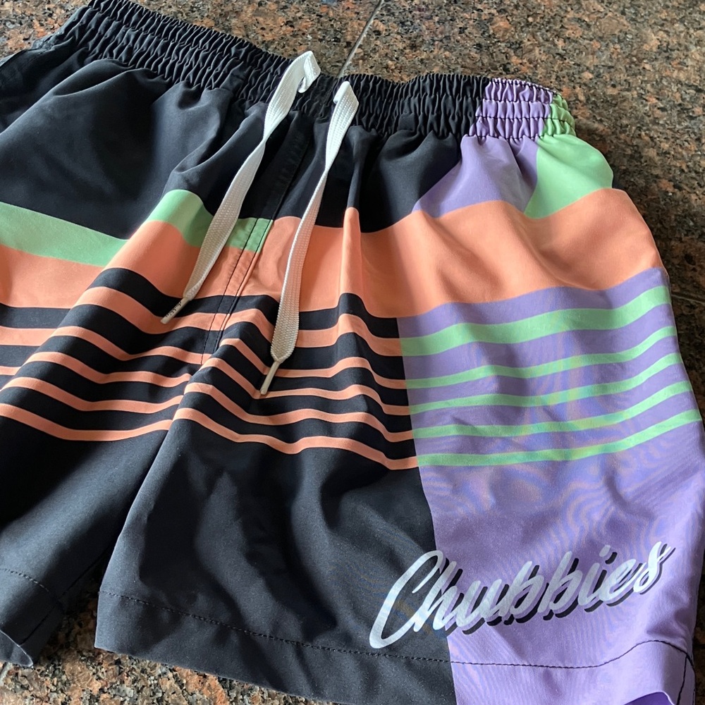 Chubbies Colorful Striped Swim Trunks